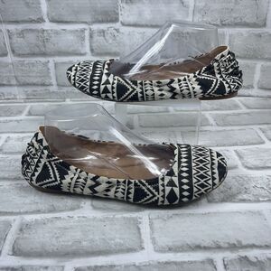 Lucky Brand Echo2 Women's Size 10 Aztec Black and White Ballet Flats